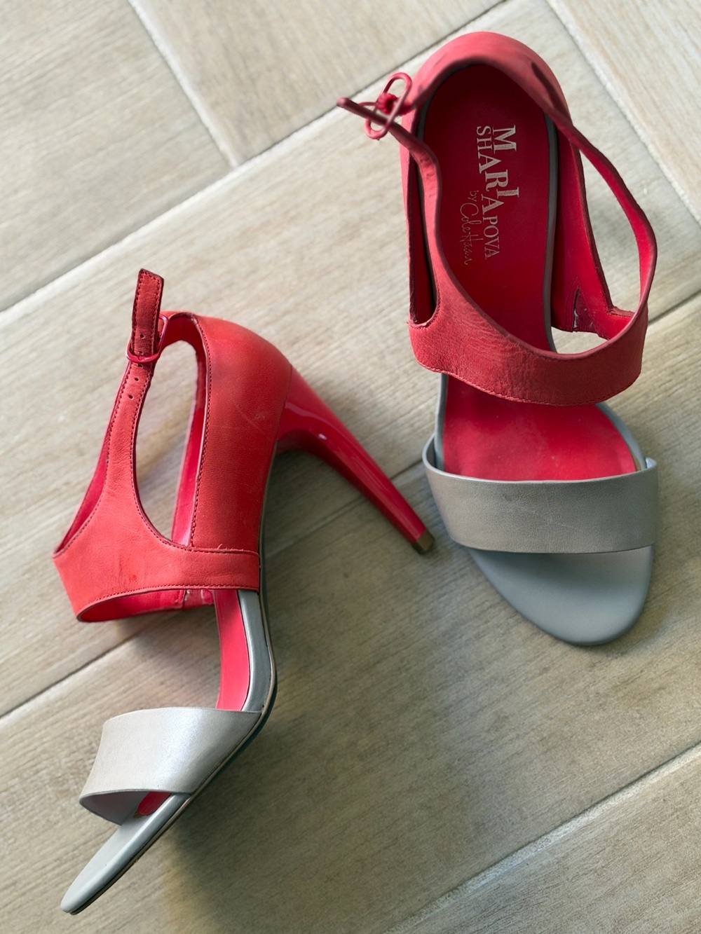 Coral and Gray Two-Tone High Heel Nike Air